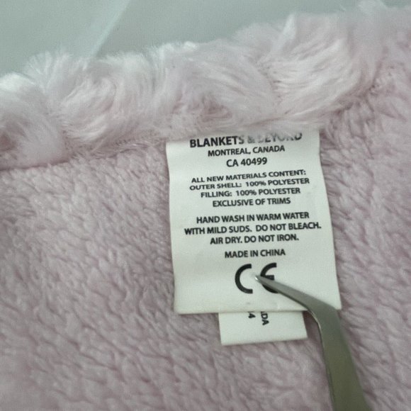 Blankets & Beyond Pink Bunny Rabbit 16" Baby Lovey Swirl Fur Pacifier Holder - Picture 8 of 9